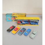 Corgi Toys- Boxed Car Transporter With Ford Tilt Cab H Series Tractor no 1138 with five model cars