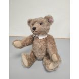 Limited edition Steiff mohair growler teddy bear with fully articulated limbs & tagged ear. Model no