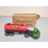 Triang Minic 3143 No 3 "Push-n-Go" Articulated BP Shell Tanker of die cast construction. Box present