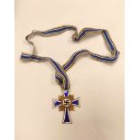 Germany Third Reich. Enameled bronze 1938 Third Reich German Mother's Cross complete with ribbon and