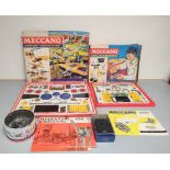 Collection of vintage Meccano to include two boxed sets comprising of a Meccano Airport Service