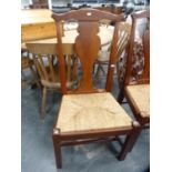 Set of six vase splat back dining chairs with cane seats.  (6)