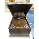 HMV table-top gramophone.