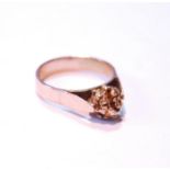Unmarked gold lady's ring, possibly 18ct, near-matching the previous lot, 5.3g, size S.
