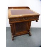 Edwardian mahogany davenport.