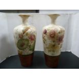 Pair of Furnival floral decorated porcelain vases.