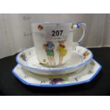 Paragon fine bone china children's trio with nursery rhyme decoration.