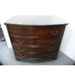 Reproduction bowfront chest of four drawers.