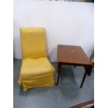 Drop-leaf coffee table and an upholstered chair.  (2)
