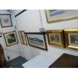 Group of prints and pictures to include a Hugh Bryden landscape, floral prints etc.  (7)