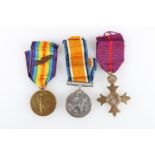 Medals of Quarter Master and Captain R G Johnston comprising WWI war and victory (mentioned in