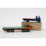 Dinky Supertoys diecast vehicles 512 Guy Flat Truck with ast type cab, dark blue cab and chassis,