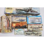 Model kits to include Matchbox PK-901 Flower Class Corvette, Airfix SK912 SRN4 Hovercraft, 04212-3