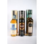 Three bottles of single malt Scotch whisky to include GLENGOYNE 10 year old 70cl 40% abv,