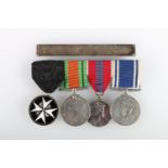 Medals of Sergeant Archibald F Hepburn comprising a George VI Police long service and good conduct