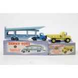 Dinky Supertoys diecast model vehicles 965 Euclid Rear Dump Truck and 982 Pullmore Car Transporter