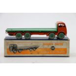 Dinky Toys diecast model vehicles 502 Foden Flat Truck with 2nd type cab with burnt orange cab and