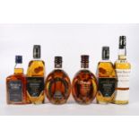 Six bottles of blended Scotch whisky to include BAILIE NICOL JARVIE 70cl 40% abv., two bottles of