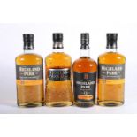 Four bottles of HIGHLAND PARK single malt Scotch whisky to include an old style 12 year old,