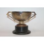 George V silver trophy prize cup inscribed 'Presented to W G Robb by his fellow workers of the plant