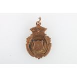9ct gold fob medal, makers mark WWC, 5.9g.