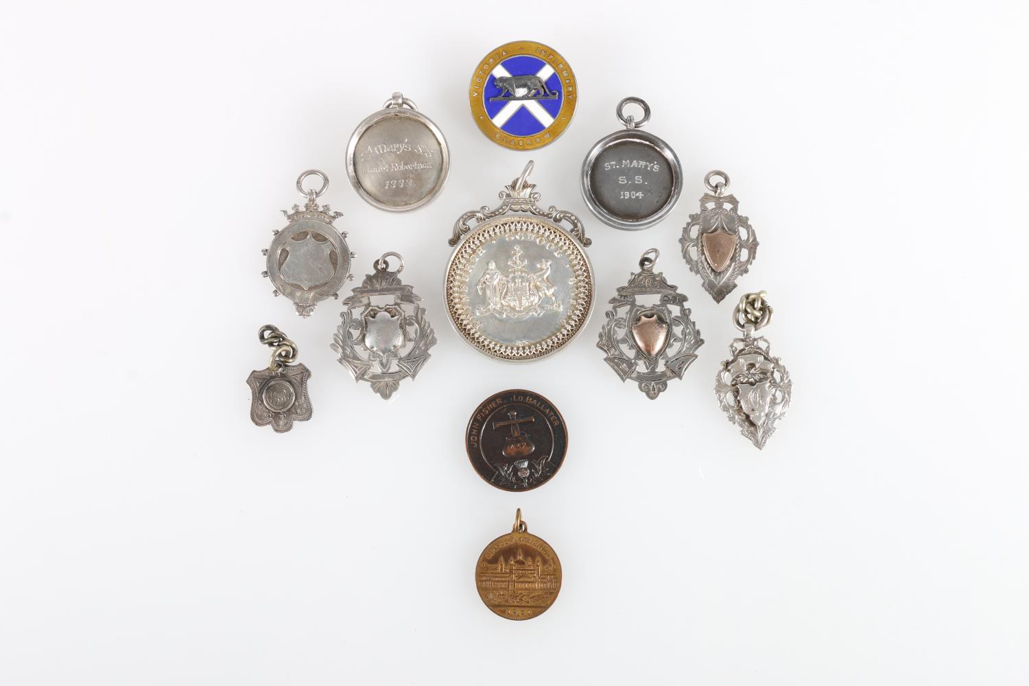 Medals of Janet Robertson to include an Edinburgh School Board Broughton H G School perfect