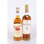 GLENFARCLAS 10 year old Highland single malt Scotch whisky 70cl 40% abv. and THE MACALLAN 10 year