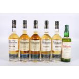 Six bottles of TULLIBARDINE Highland single malt Scotch whisky to include and old style 10 year