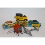 Corgi Toys diecast model vehicles to include 210 Citroen DS19 boxed and 219 Plymouth Sports Suburban