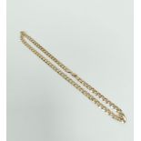 9ct gold necklet of filed curb pattern, 31.9g.