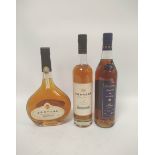 Three bottles of Grand Armagnac and Armagnac to include Janneau Grand Armagnac, 70cl, 40%vol, also