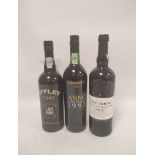 Three bottles of port to include Offley 1990 Port, bottled in 1994, 75cl, 20% vol, Cockburns Anno