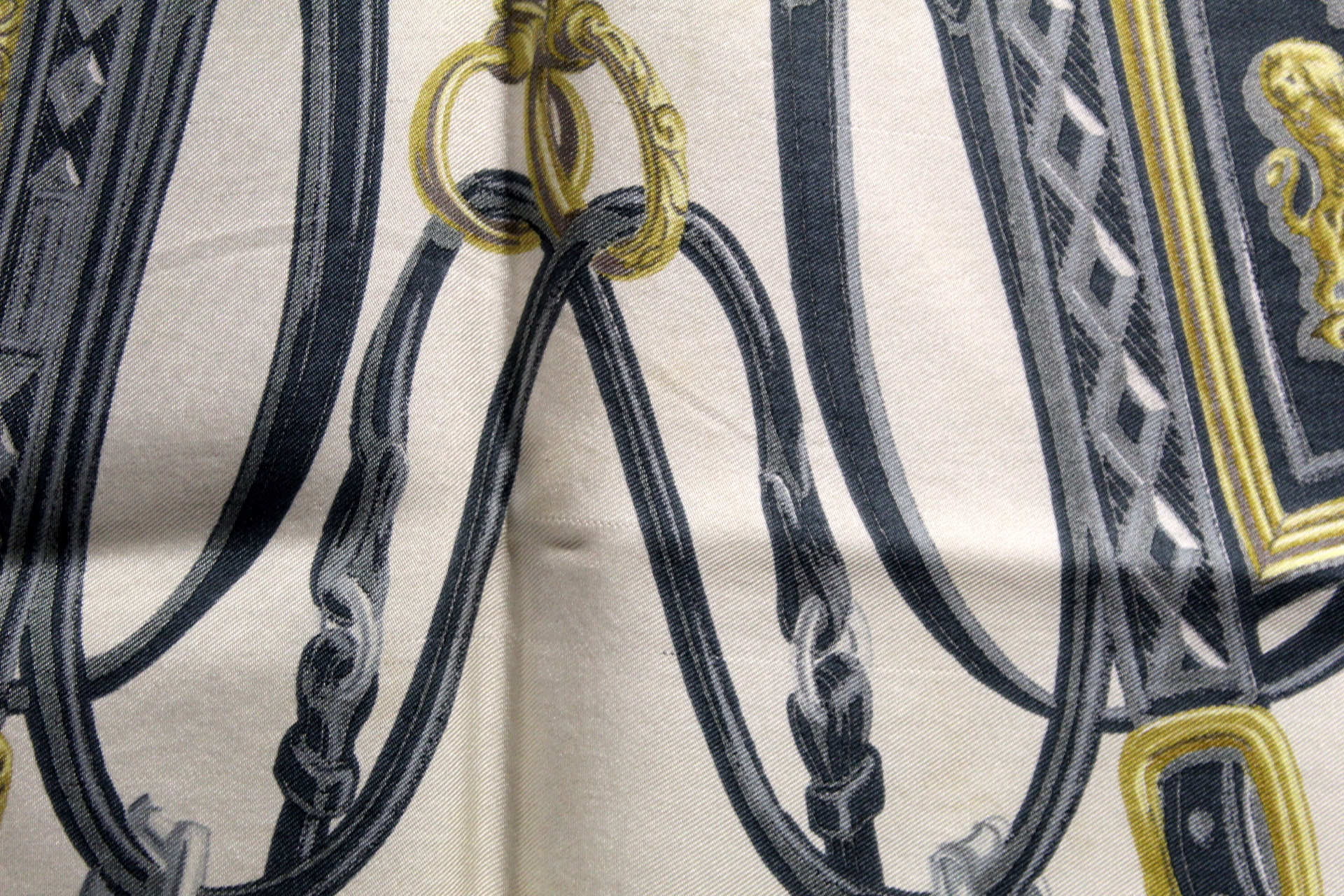 Hermès vintage silk "Brides de Gala" scarf designed by Hugo Grygkar, first issued 1957, with blue - Image 9 of 13