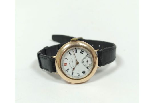 Longines  watch, calibre 16 jewels, for Manoah Rhodes, Bradford, in 9ct gold case with double - Image 1 of 5