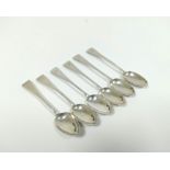 York - Set of six silver tea spoons, initialled 'T' by James Barber & Co, 1824.