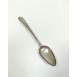 Irish, Limerick silver dessert spoon, bright cut, with typical plume terminal by William Ward,