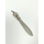 H. W. Dee silver letter opener with gothic styled terminal, for John Cooper, St James's Street,
