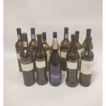 Twelve bottles of assorted wine to include mainly modern white wines.  (12)