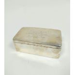 Motoring interest, silver cigarette box, rectangular with over 'South Wales A.C & Cardiff M.C'....'