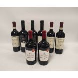 Eight bottles of Italian red wine to include three bottles of Sasso al Poggio Toscana 2007, 75cl,