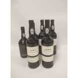 Six bottles of port to include four bottles of Dow's Trademark Finest Reserve Port, 75cl, 20% vol,