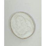 Warner glass cameo depicting Lord Nelson, c1805, signed, 24mm x 19.5mm