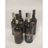 Six bottles of port to include two bottles of Noval LB Port, 75cl, 19.5% vol, two bottles of Taylors