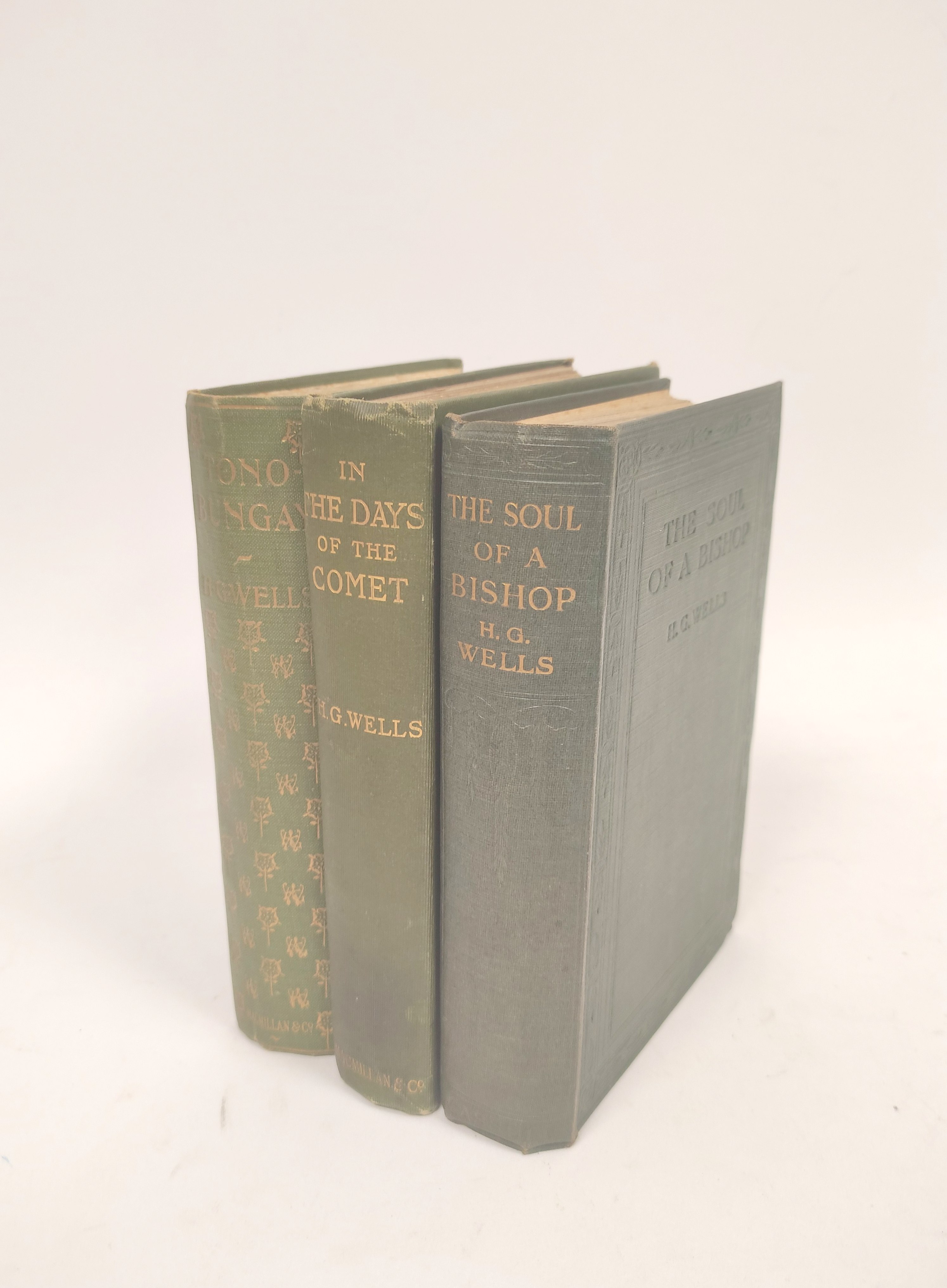 WELLS H. G.  3 vols. in orig. green cloth incl. 1st eds. of In the Days of the Comet, 1906 & The