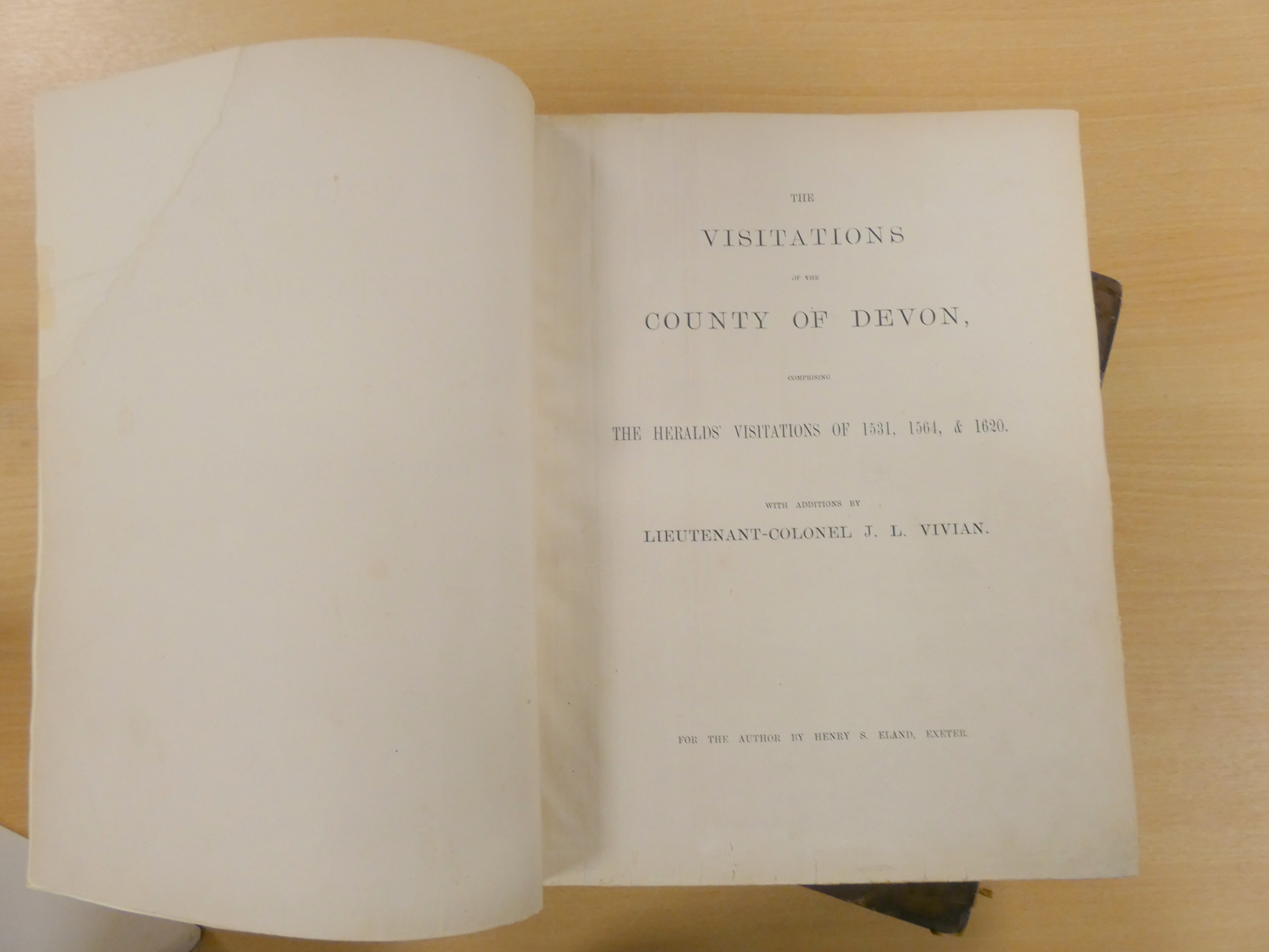 VIVIAN LT. COL. J. L.  The Visitations of Cornwall. Pedigrees. Quarto. Rebacked, foxing & spotting - Bild 3 aus 3