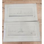Willem Van De Velde. Pair of grey wash shipping scenes by Willem Van De Velde, Dutch artist (
