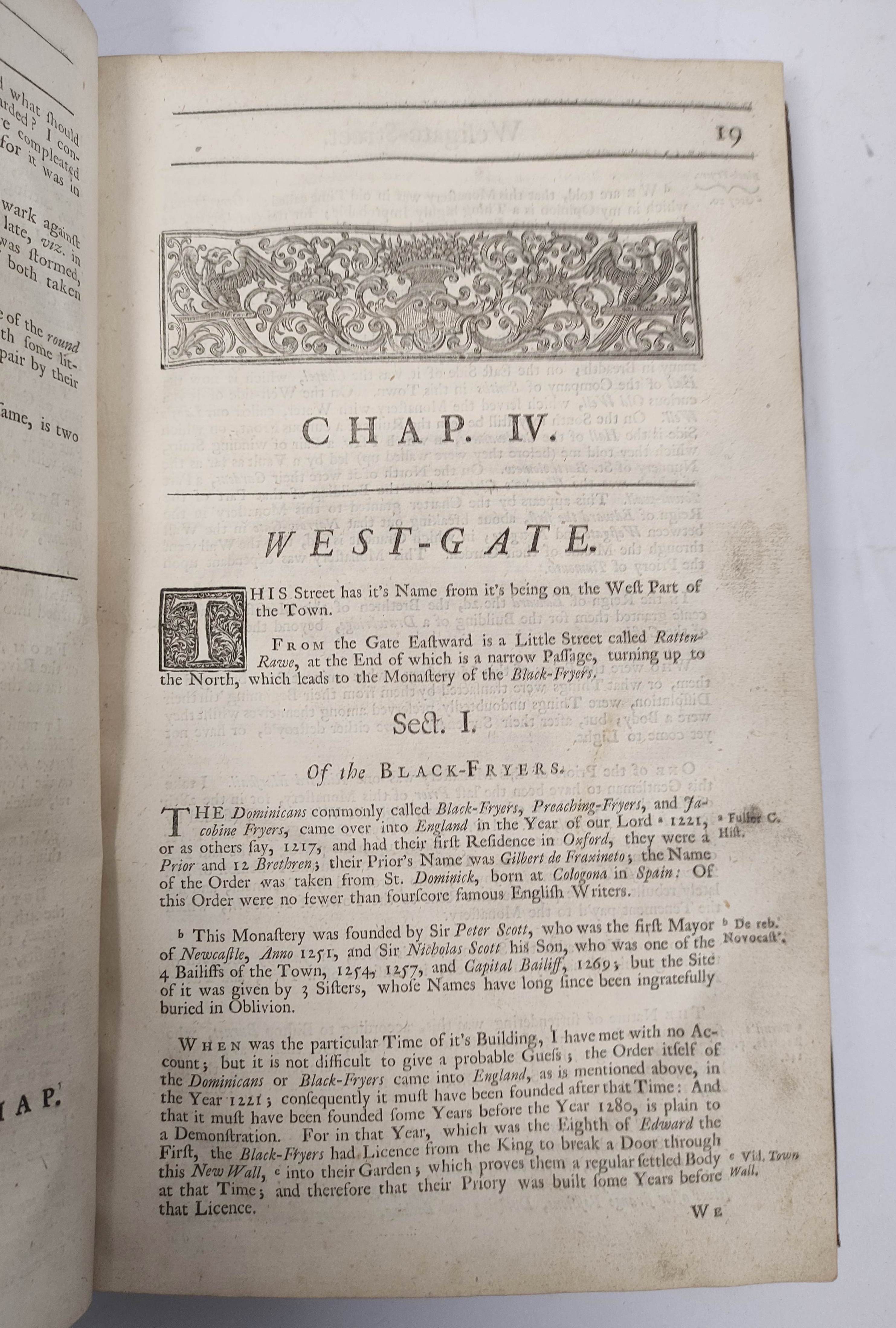 BOURNE HENRY. The History of Newcastle upon Tyne. Fldg. map in facsimile, old reps. to title. Folio, - Bild 9 aus 10