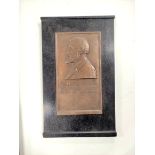 Framed bronze relief portrait of George James Howard 9th Earl of Carlisle, dated 1899, by David