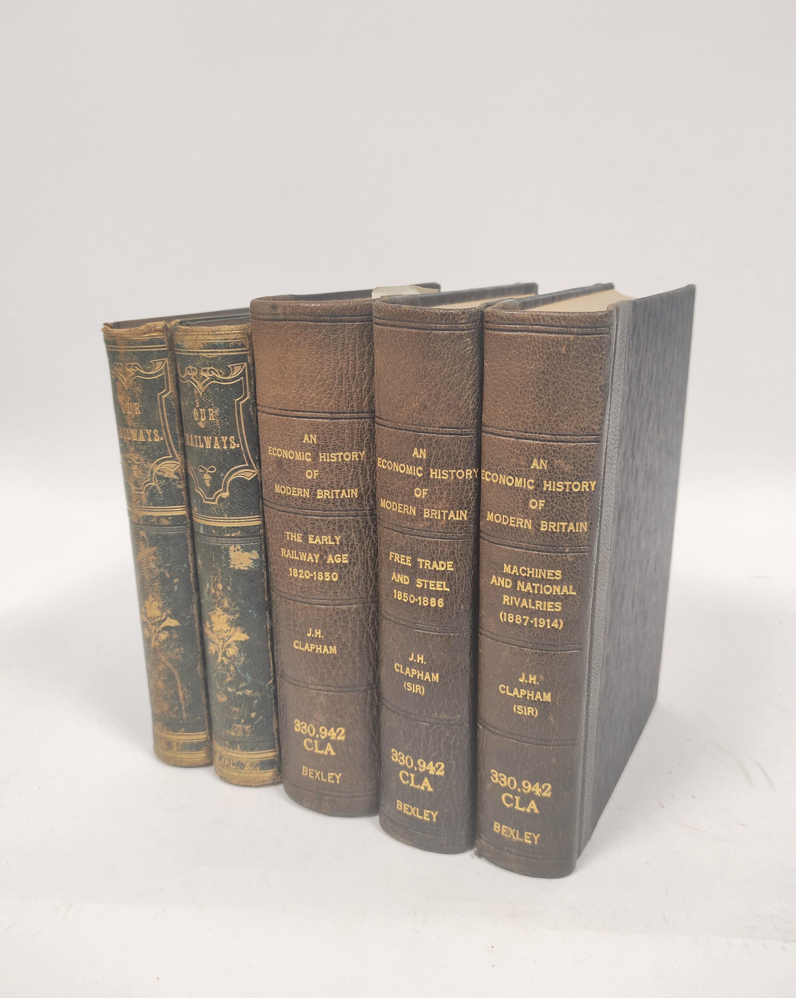 PENDLETON JOHN.  Our Railways. 2 vols. Fldg. frontis, plates & illus. Rubbed leather backed orig.