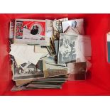 Postcards & Ephemera. A box containing a large quantity of loose postcards and correspondence